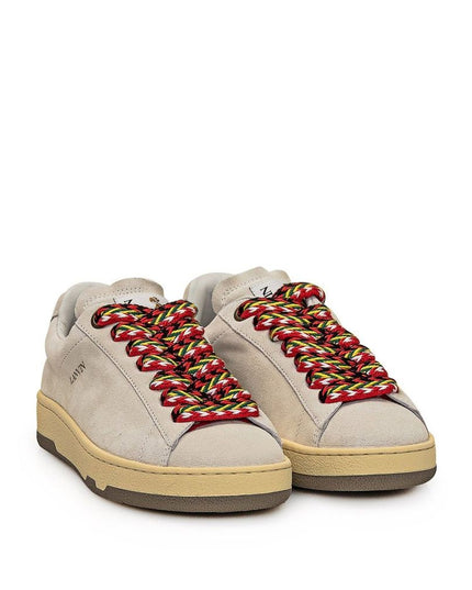 Lanvin Gray Leather Low Top Sneakers