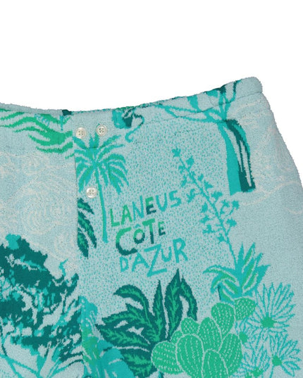 Laneus Green Cotton Short And Mini Shorts