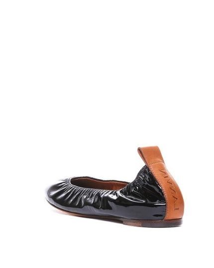 Lanvin Black Calfskin Ballet Flats