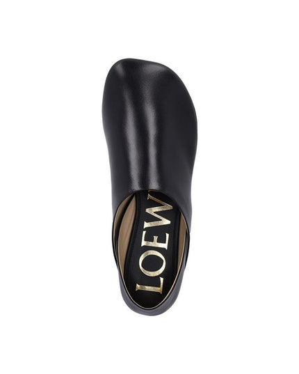 Loewe Black Lamb Leather Slip-On Loafers