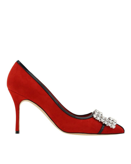 Manolo Blahnik Red Leather High Heel Pumps