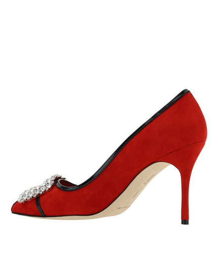 Manolo Blahnik Red Leather High Heel Pumps