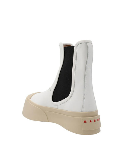 Marni White Calfskin Chelsea Boots