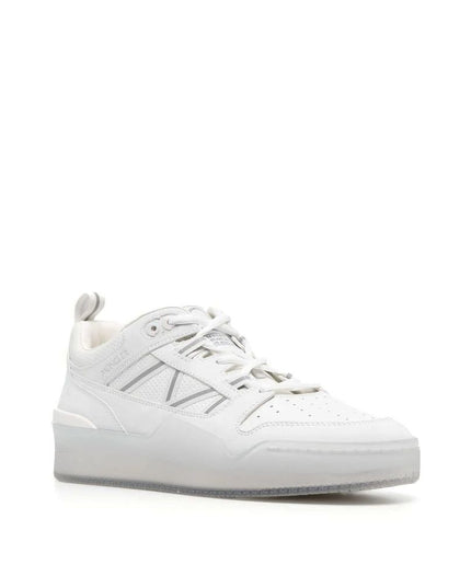 Moncler White Calfskin Low Top Sneakers