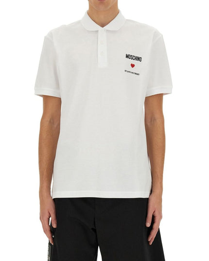 Moschino Couture White Cotton Polo Shirt