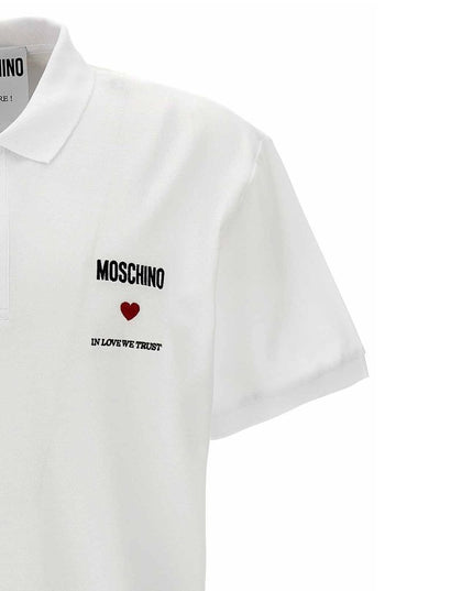 Moschino Couture White Cotton Polo Shirt