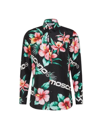 Moschino Couture Black Silk Pattern Shirt
