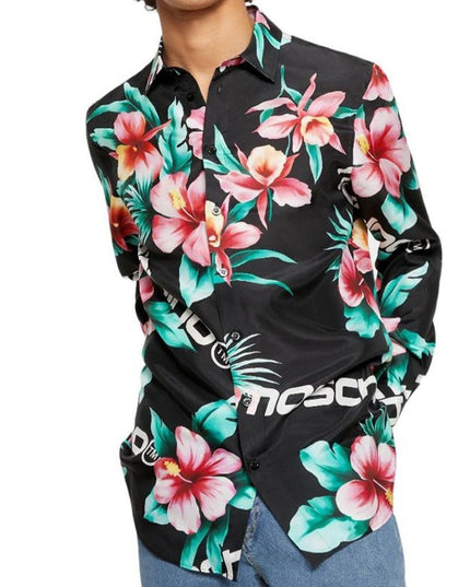 Moschino Couture Black Silk Pattern Shirt