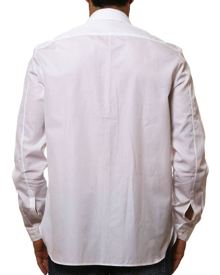 Neil Barrett White Cotton Pattern Shirt