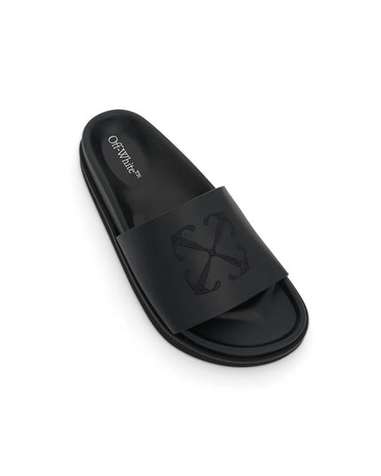 Off-White Black Rubber Slippers
