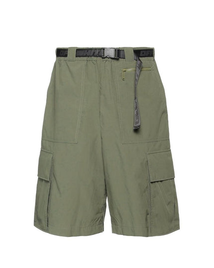 Off-White Green Polyamide Cargo Shorts