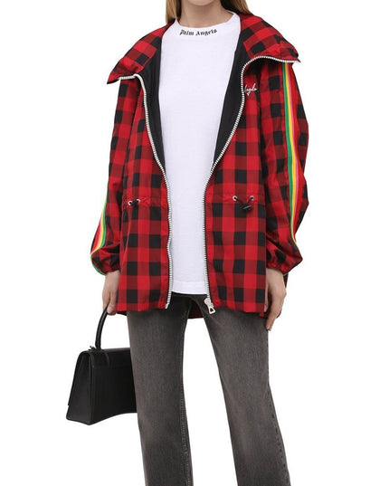 Palm Angels Red Polyamide Full-Length Jacket