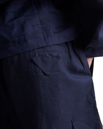 Prada Blue Linen Bermuda Shorts