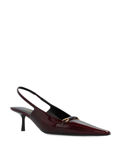 Saint Laurent Burgundy Calfskin Mid Heel Pumps