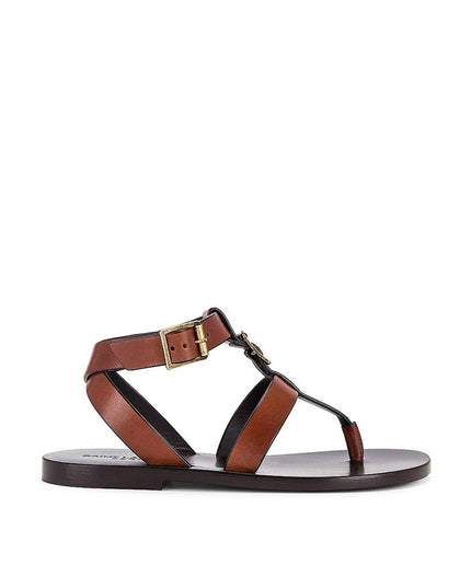 Saint Laurent Brown Calfskin Flip-Flop Sandals