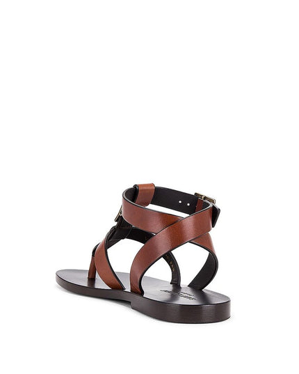 Saint Laurent Brown Calfskin Flip-Flop Sandals