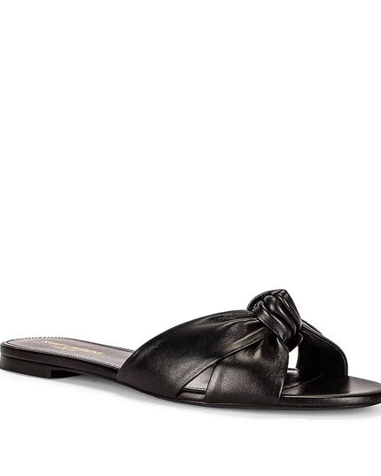 Saint Laurent Black Calfskin Slides