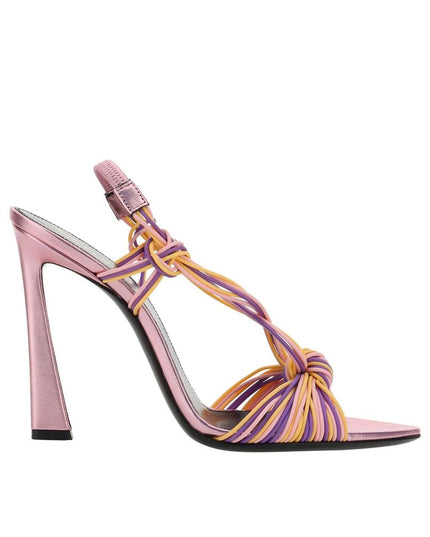 Saint Laurent Multicolor Calfskin Stiletto Heel Sandals