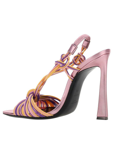 Saint Laurent Multicolor Calfskin Stiletto Heel Sandals