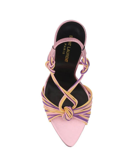 Saint Laurent Multicolor Calfskin Stiletto Heel Sandals