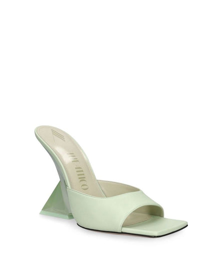 The Attico Green Calfskin Platform Sandals