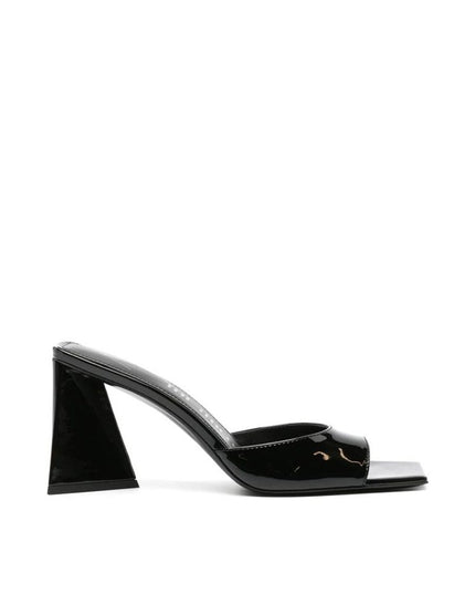The Attico Black Calfskin Stiletto Heel Sandals