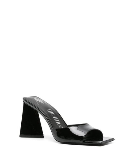The Attico Black Calfskin Stiletto Heel Sandals