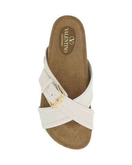 Valentino Garavani White Calfskin Strap-On Sandals