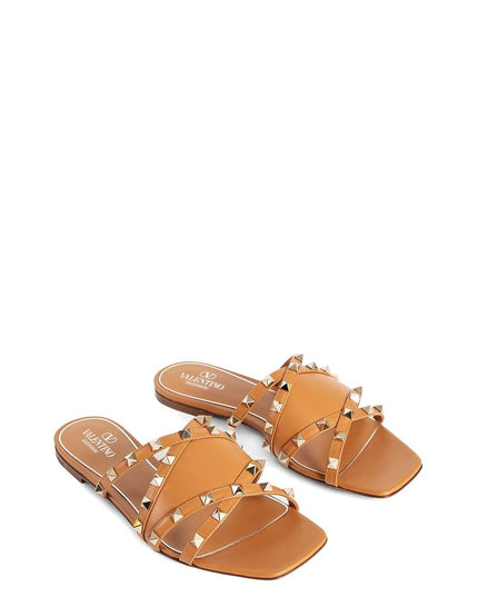 Valentino Garavani Brown Calfskin Strap-On Sandals