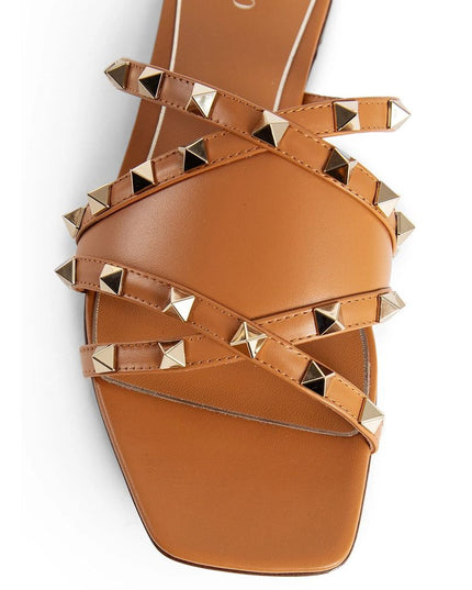 Valentino Garavani Brown Calfskin Strap-On Sandals