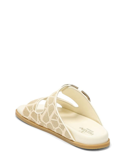 Valentino Garavani Bicolor Fabric Strap-On Sandals