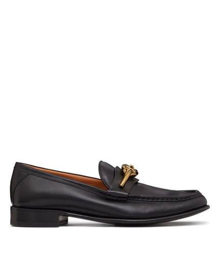 Valentino Garavani Black Calfskin Slip-On Loafers