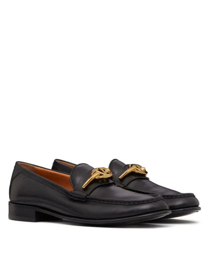 Valentino Garavani Black Calfskin Slip-On Loafers