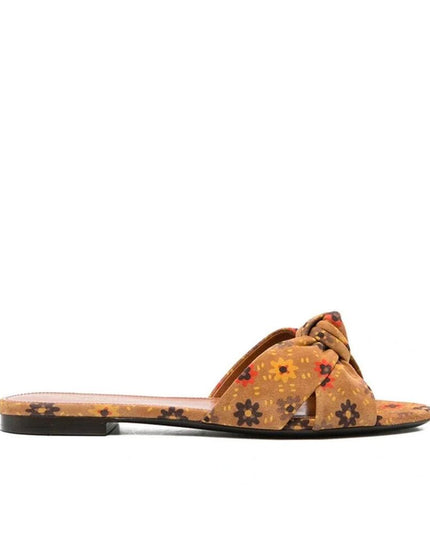 Saint Laurent Brown Leather Slides