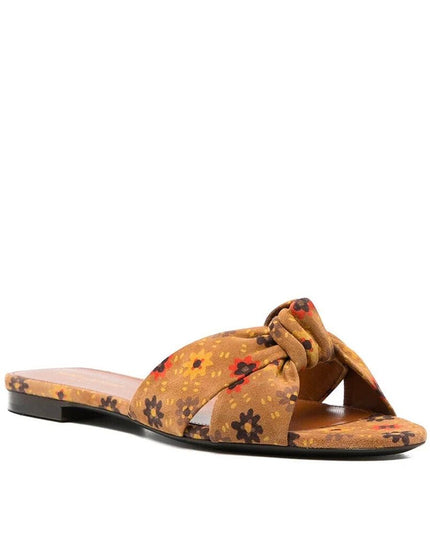 Saint Laurent Brown Leather Slides