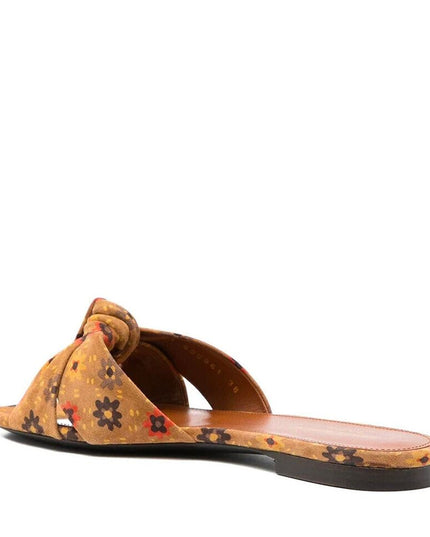 Saint Laurent Brown Leather Slides