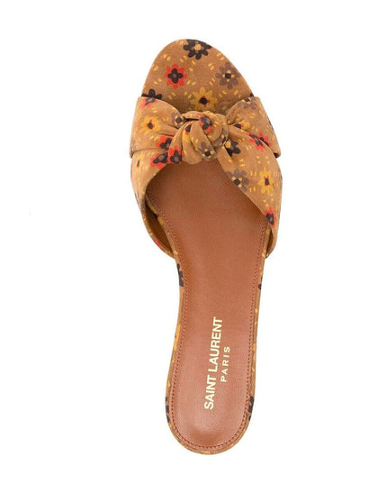 Saint Laurent Brown Leather Slides