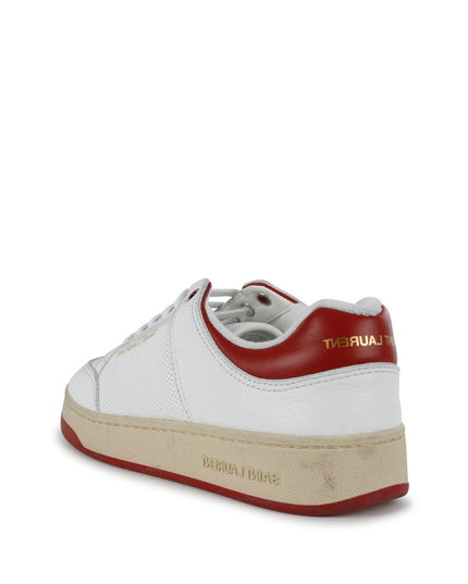 Saint Laurent White Calfskin Low Top Sneakers