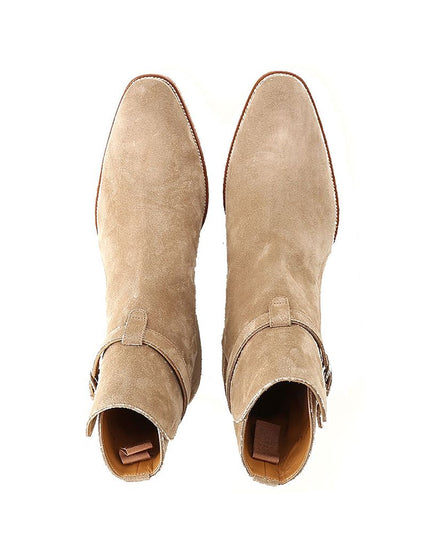 Saint Laurent Beige Calfskin Ankle Boots