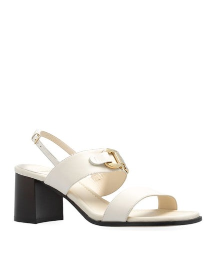 Salvatore Ferragamo White Calfskin Strap-On Sandals