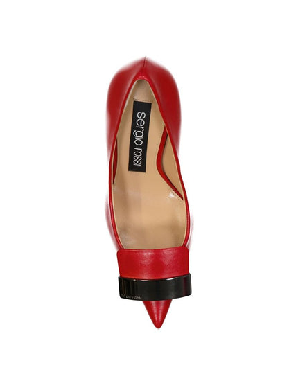 Sergio Rossi Red Calfskin High Heel Pumps