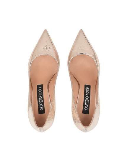 Sergio Rossi Rose Gold Calfskin High Heel Pumps