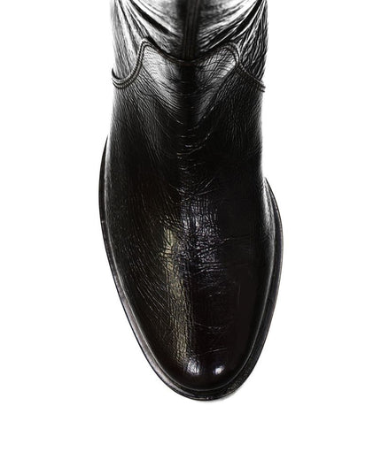 Sergio Rossi Black Calfskin Over The Knee
