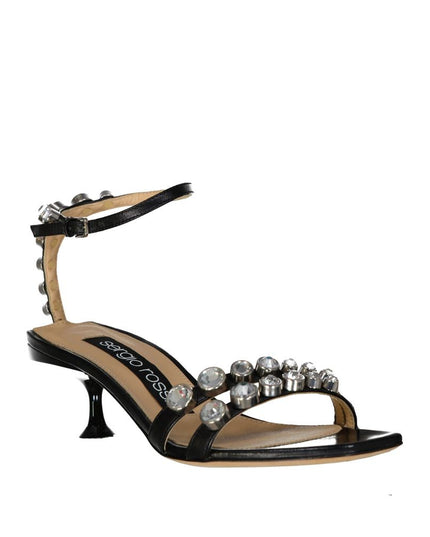 Sergio Rossi Black Calfskin Strap-On Sandals