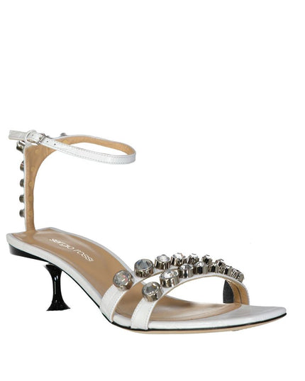 Sergio Rossi White Calfskin Strap-On Sandals