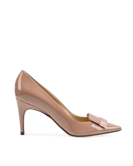 Sergio Rossi Beige Lamb Leather High Heel Pumps