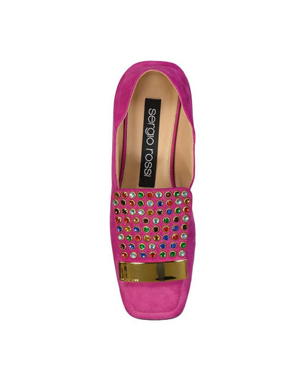 Sergio Rossi Multicolor Calfskin Slip-On Loafers