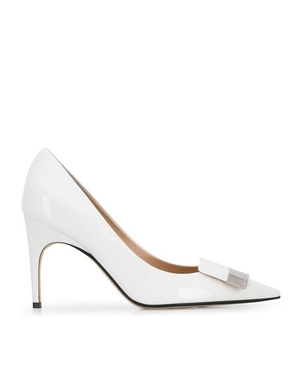 Sergio Rossi White Calfskin High Heel Pumps