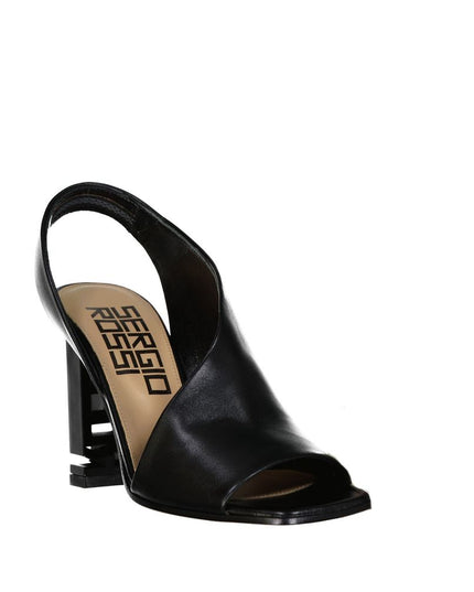 Sergio Rossi Black Calfskin Stiletto Heel Sandals