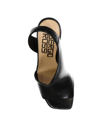 Sergio Rossi Black Calfskin Stiletto Heel Sandals